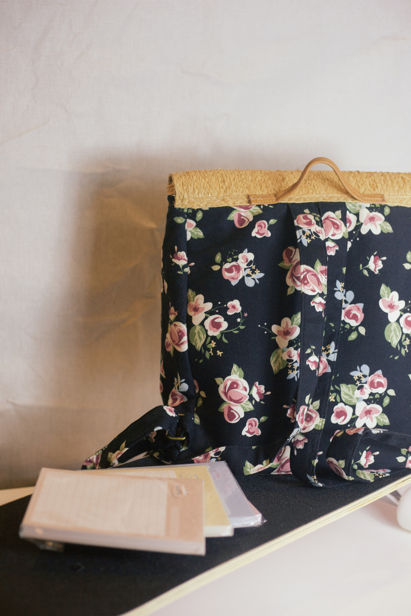 Habi Classic raffia backpack