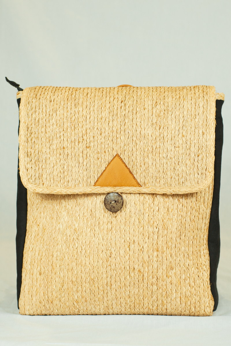 Habi Jumbo raffia backpack