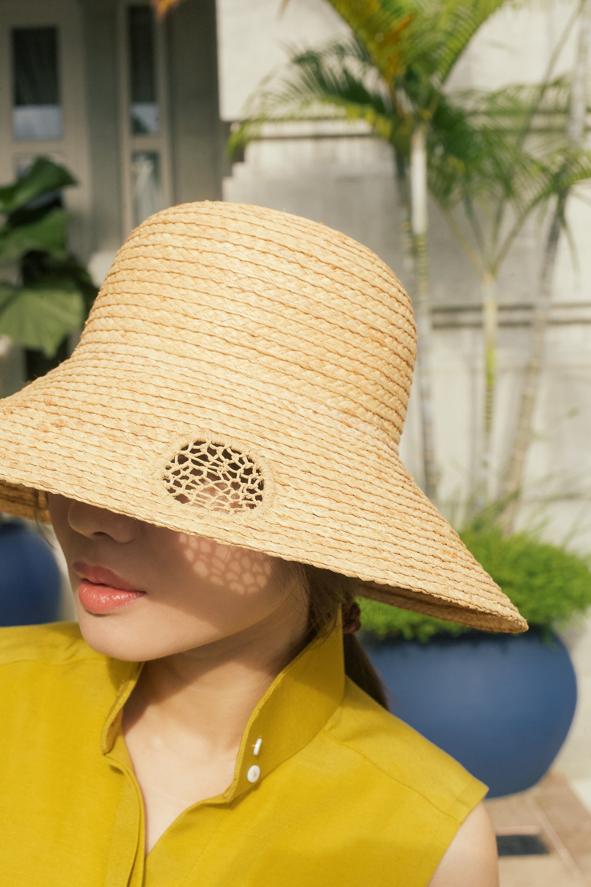 Sandra downturn brim raffia hat