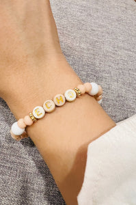 Candy crystal and ceramic personalized bracelet