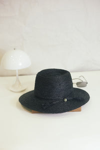 Chapeau en raphia noir Anh pour femme