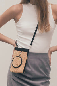 Lola raffia crossbody bag with keychain