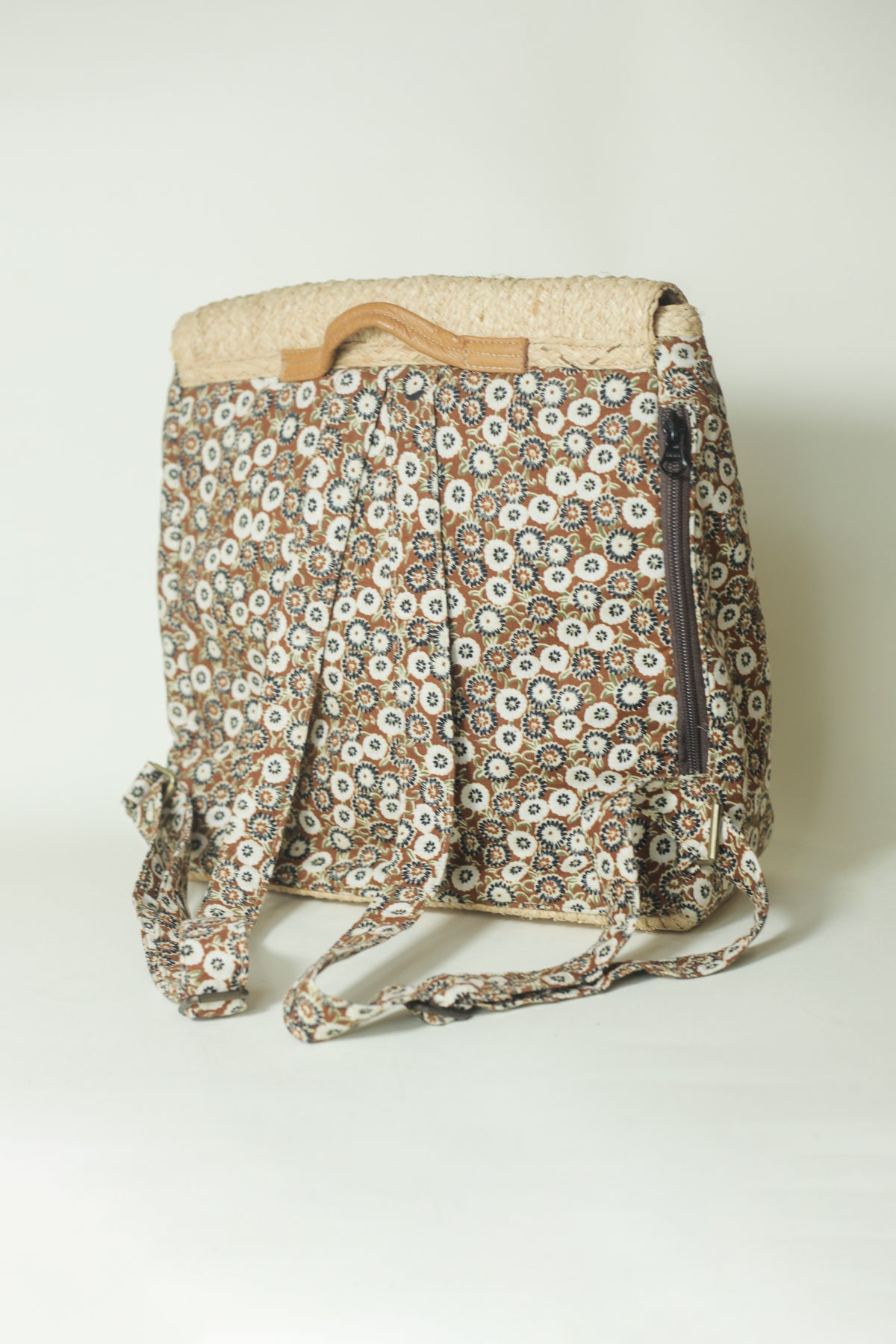 Habi Classic raffia backpack