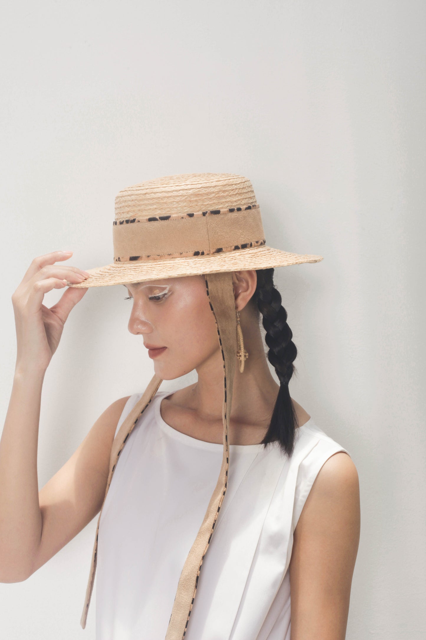Hamilton raffia boater hat