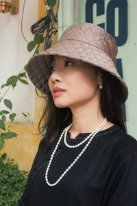 Losange silk hand-quilted hat Summer version
