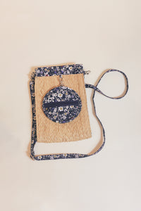 Lola raffia crossbody bag with keychain