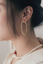 Load image into Gallery viewer, Luna round sparkle hoop drop earrings