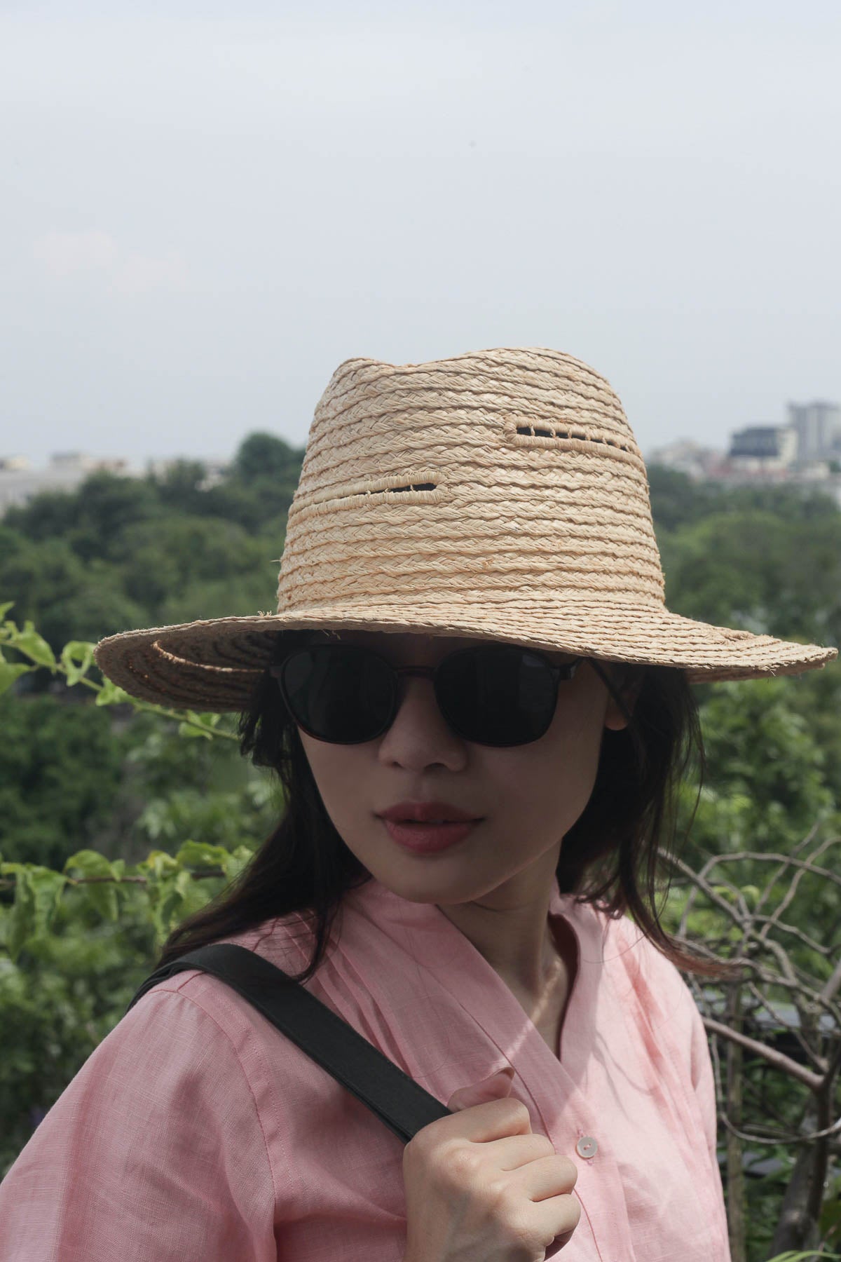 Léon raffia fedora hat