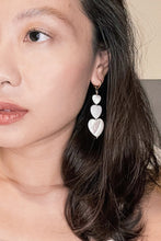 Load image into Gallery viewer, Mira triple hearts earrings