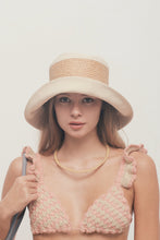 Load image into Gallery viewer, Délice raffia and cotton canvas hat