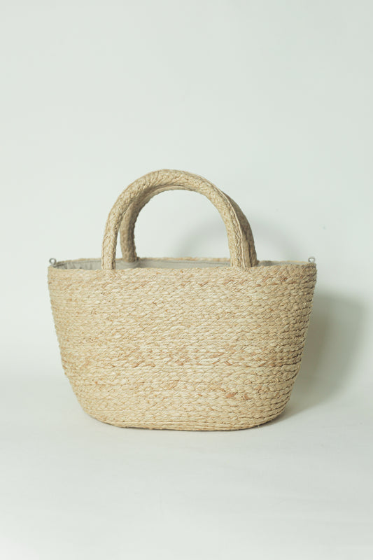 Ray raffia bucket bag