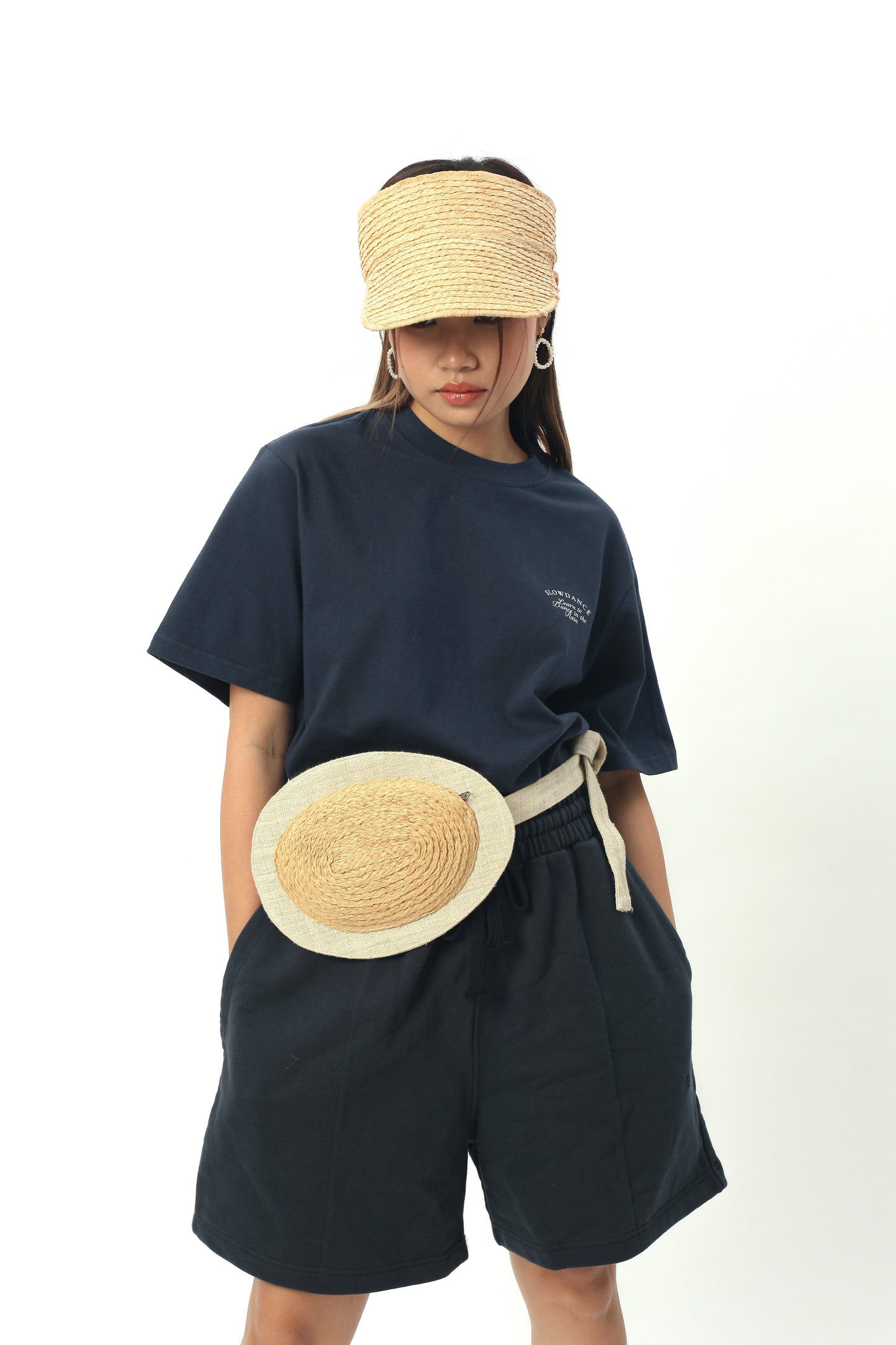 Avocado raffia bag
