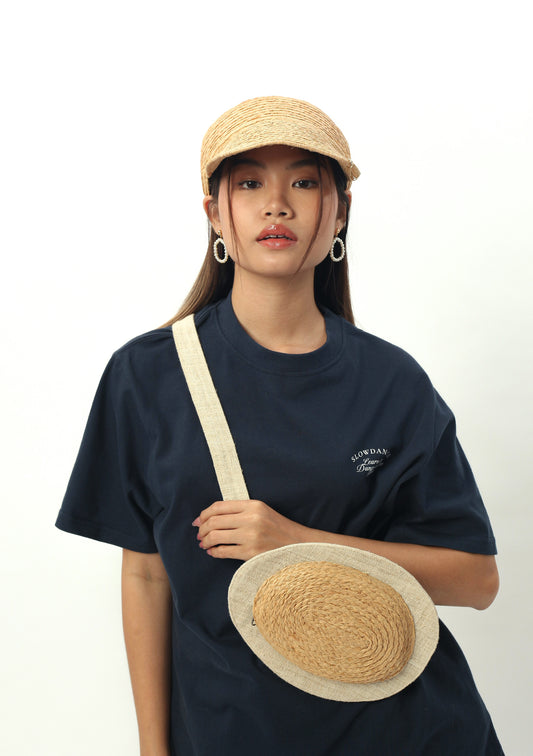 Avocado raffia bag