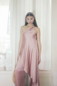 Gaia dusty rose silk set