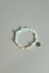 Turquoise pearl personalized bracelet