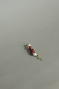 Twinnie coral & pearl hair clip