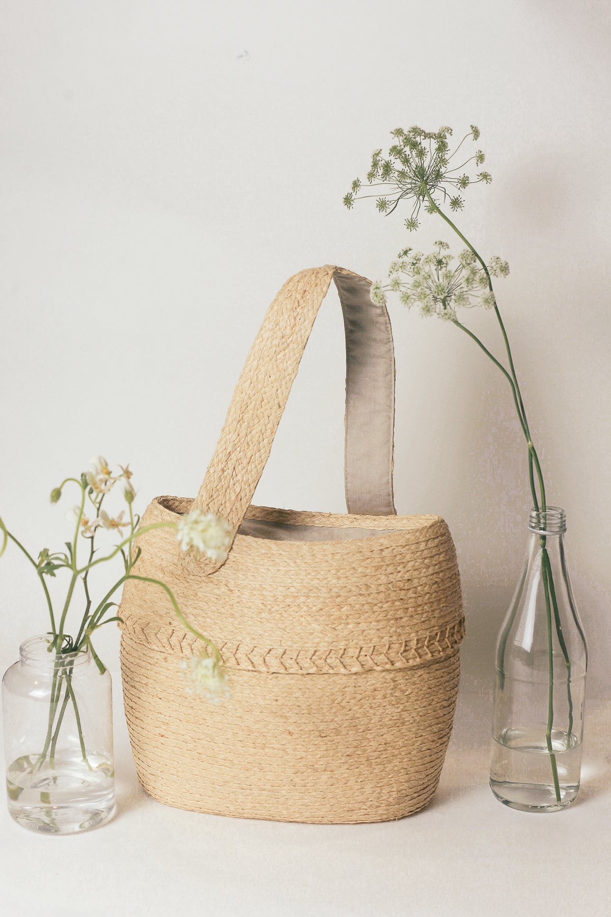 Verso raffia bag single cross handle Jane Birkin inspiration
