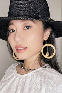 Ivy hoop drop earrings