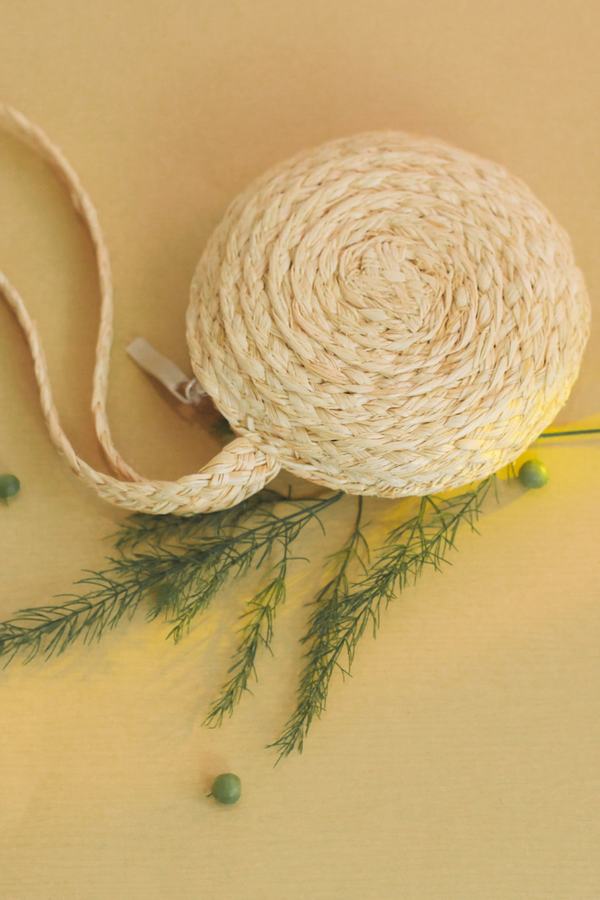 Raffia, Eco-luxury, round wallet