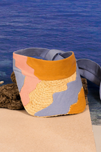 Load image into Gallery viewer, Diana raffia straw hat with visor and multi-color decorative details