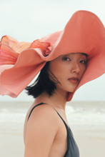 Charger l&#39;image dans la visionneuse de galerie, Jasper floppy hat made from silk and organza with deep crown and a wide brim layered with pure silk pleats