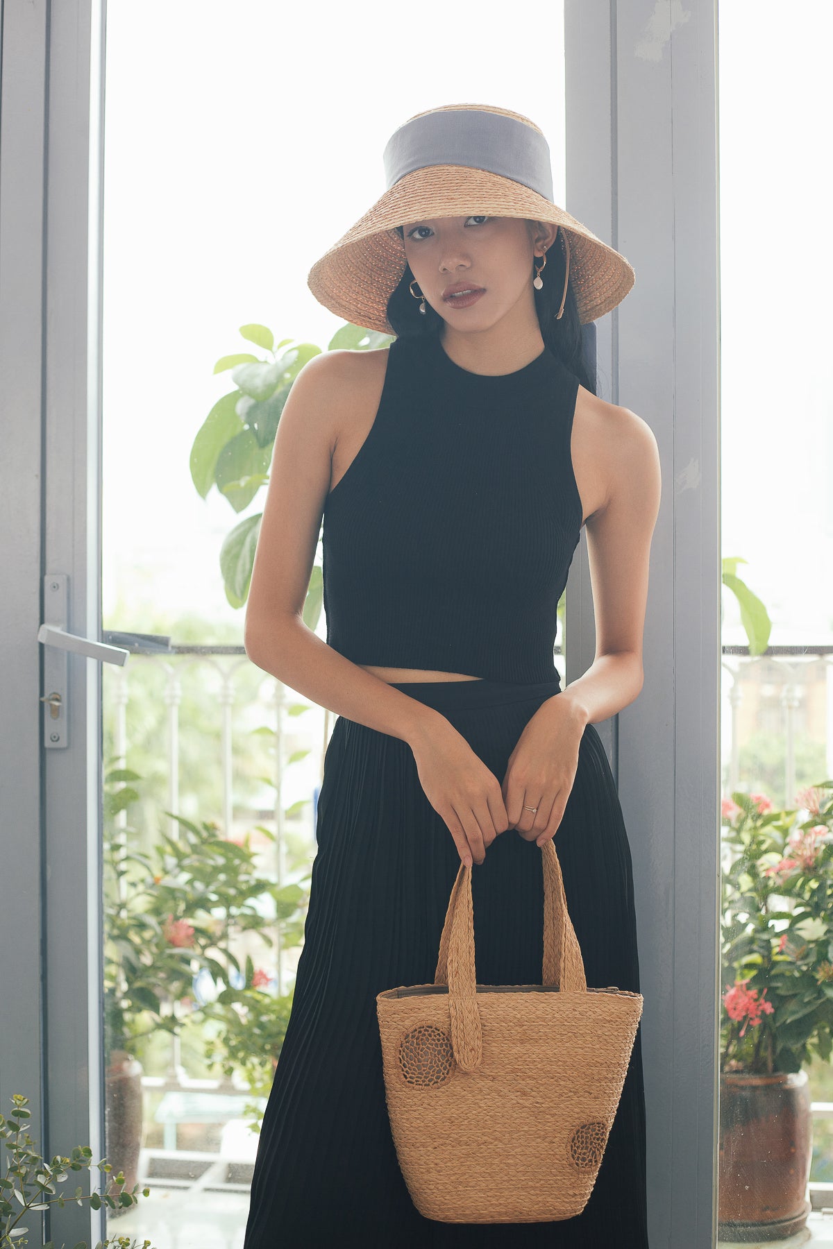 Sandra Mini raffia bag