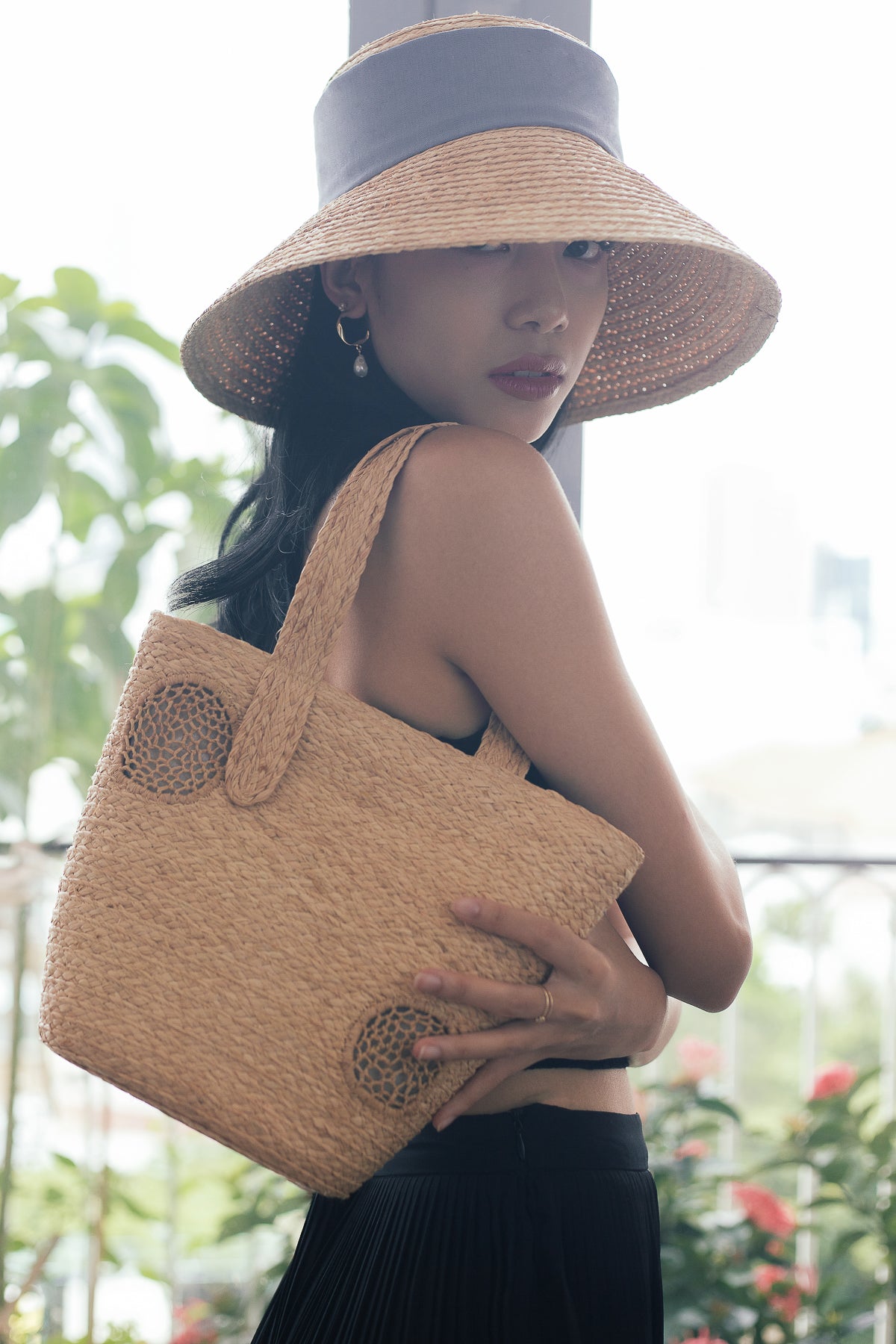 Sandra Mini raffia bag