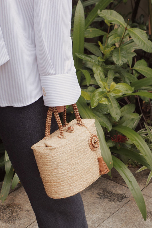 Berlodge raffia mini bag