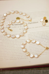 Collier en perles plates Frances