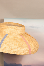 Charger l&#39;image dans la visionneuse de galerie, Rainbow raffia straw crownless hat with downturn brim 