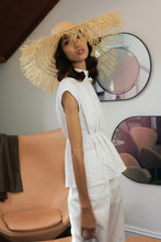 Charger l&#39;image dans la visionneuse de galerie, Soleil raffia sun hat with spontaneous weaving brim