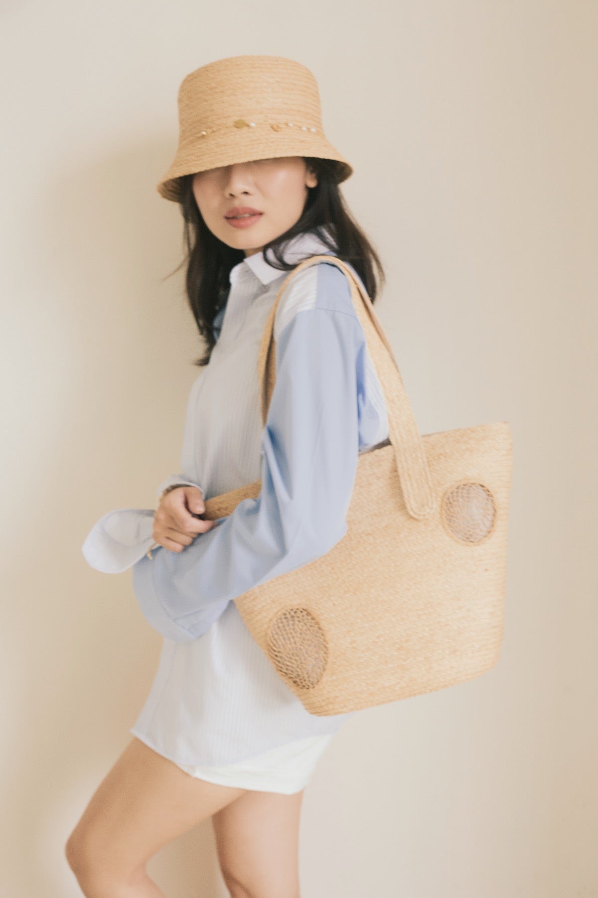Sandra Classic raffia bag